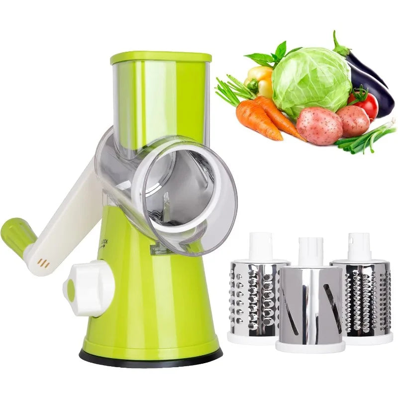 OneVender®Multifunctional Vegetable Cutter | Tabletop Drum Grater 3-in-1 - OneVender
