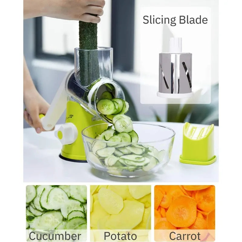OneVender®Multifunctional Vegetable Cutter | Tabletop Drum Grater 3-in-1 - OneVender