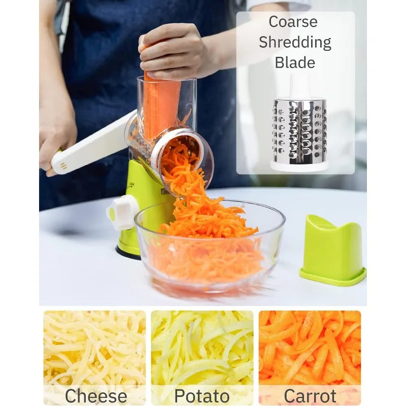 OneVender®Multifunctional Vegetable Cutter | Tabletop Drum Grater 3-in-1 - OneVender