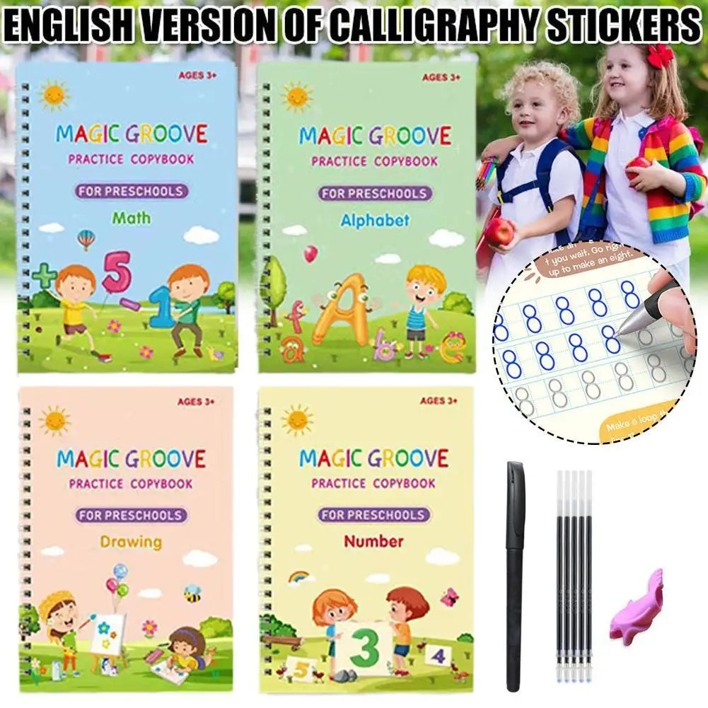 OneVender®Reusable Magic Copy Books for Kids | Handwriting Practice Set