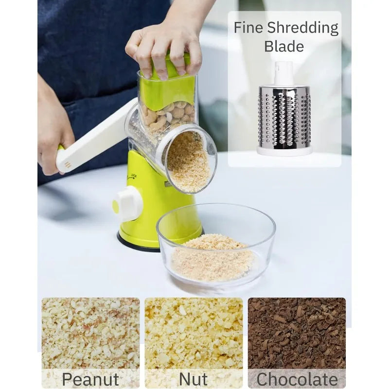 OneVender®Multifunctional Vegetable Cutter | Tabletop Drum Grater 3-in-1 - OneVender