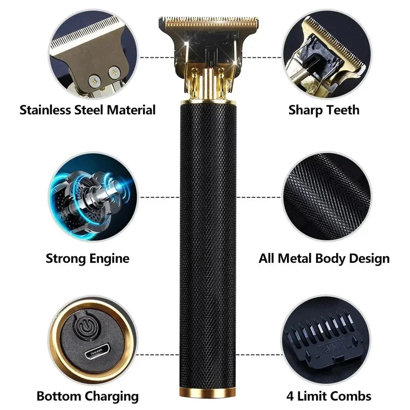 OneVender®Premium Hair Trimmer T9 | Vintage Metal Body Professional Clippers - OneVender