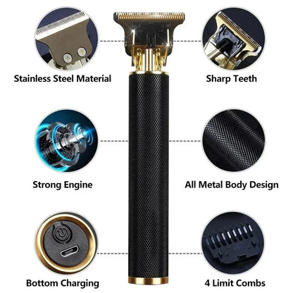 OneVender®Premium Hair Trimmer T9 | Vintage Metal Body Professional Clippers - OneVender